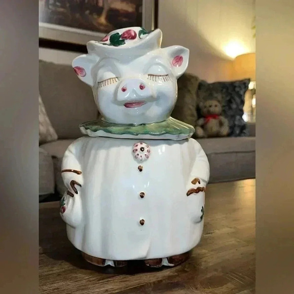 VTG Shawnee Pottery Winnie Clover Cookie Jar, Collectible, Rare, Ceramic Pig,HTF - Picture 3 of 16